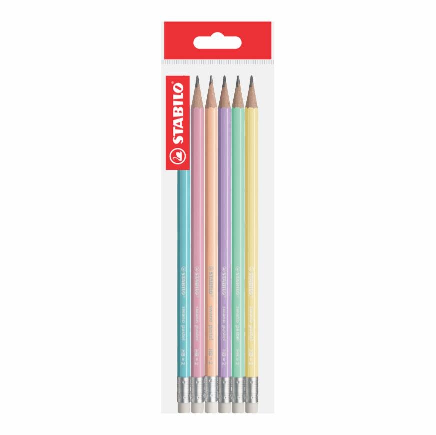1 crayon graphite STABILO swano pastel bout gomme corps lilas HB -  BuroStock Réunion